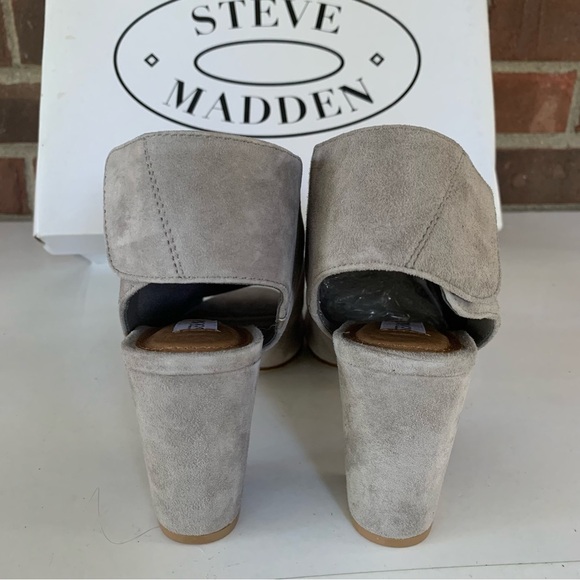 Steve Madden Nonstp Heel Grey Suede Block Heel Sandals Women’s Size US 6.5 M - Picture 6 of 10
